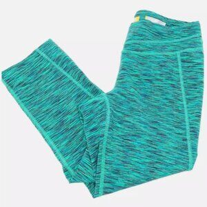 Lucy Hatha Capri Leggings in Spacedye Green
